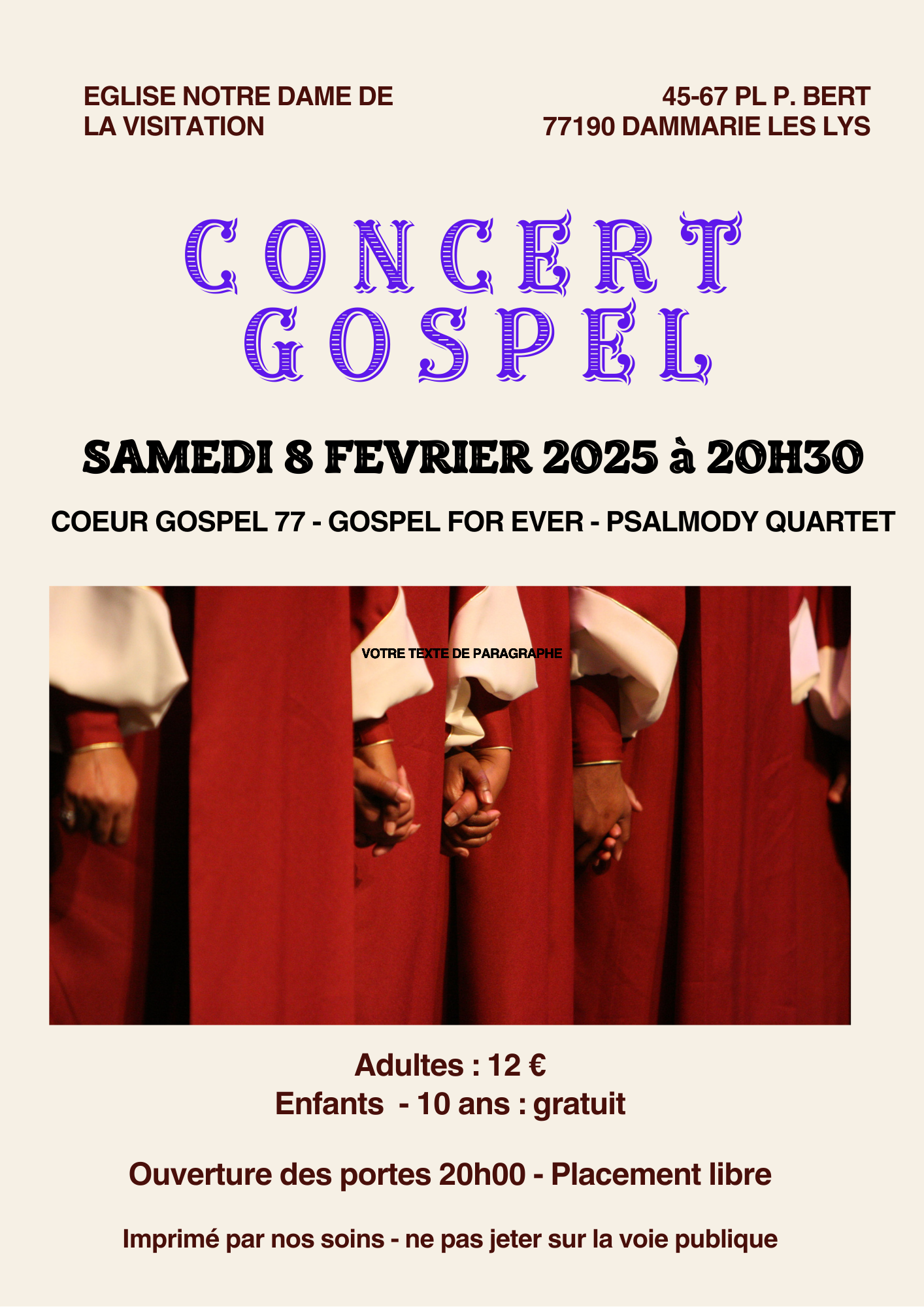 Affiche concert Multi chorale